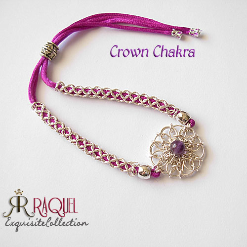 amethyst crown chakra daisy bracelet